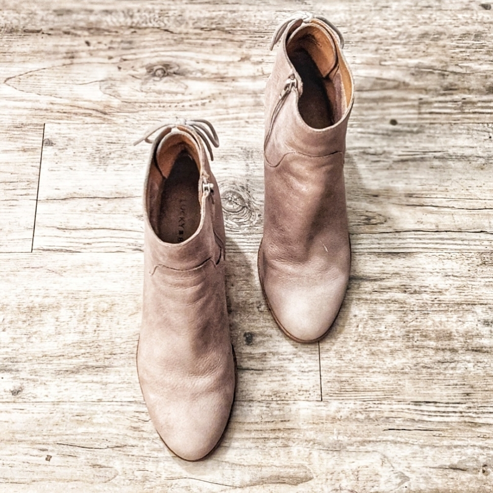 LUCKY BRAND Leather Booties Size 10 - Picture 1 of 5